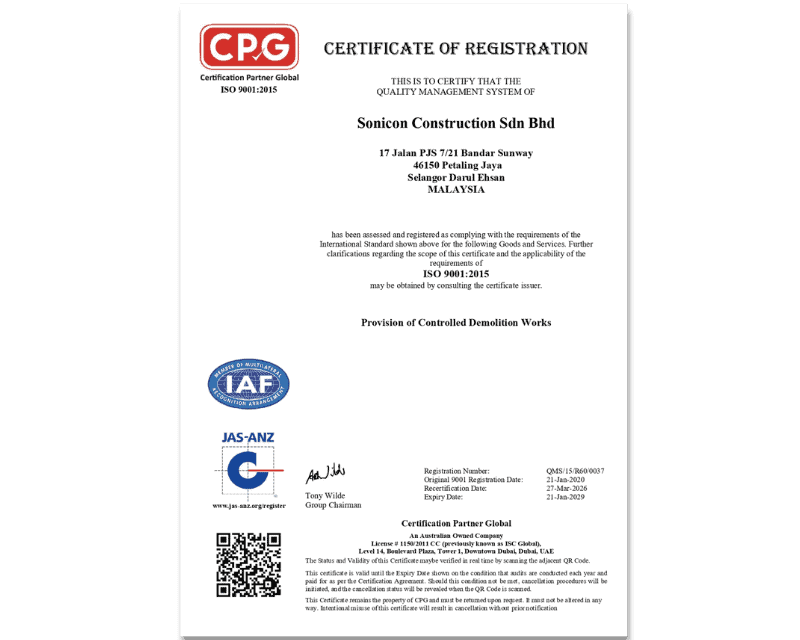 CPG Certificate of Registration ISO90012015 2023